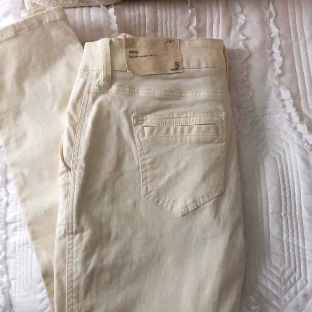 Loft winter white soft skinny jeans